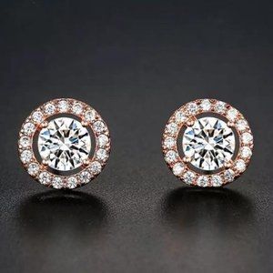 Elegant Rose Gold Stud Earrings